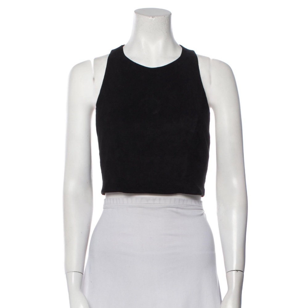 Alice + Olivia leather crop tank size small